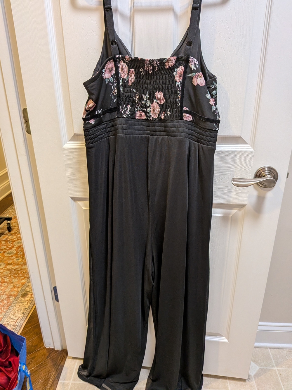 Torrid Size 2 Black Wide-Leg Jumpsuit with  Floral Bodice - Picture 3 of 3